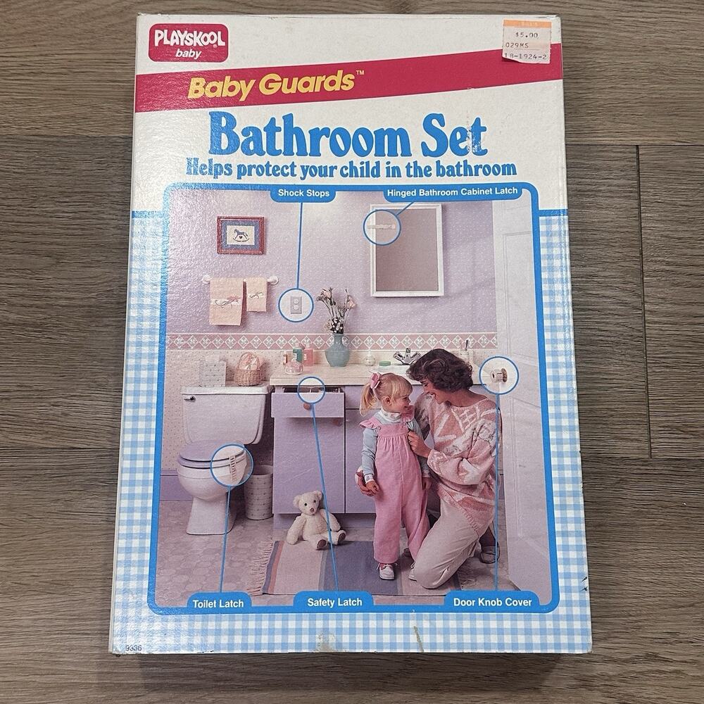Vintage PLAYSKOOL 1986 Baby Guards Bathroom Set Original Box Retro Nostalgic NEW